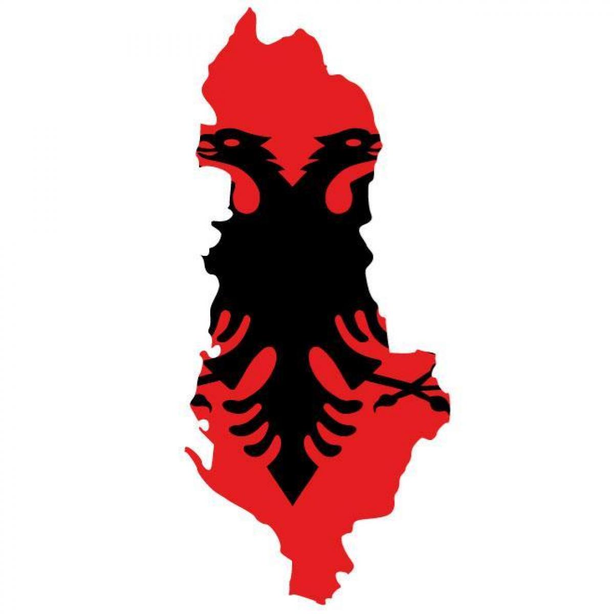 karte Albanije zastava