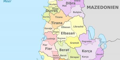 Karta Albanije političke