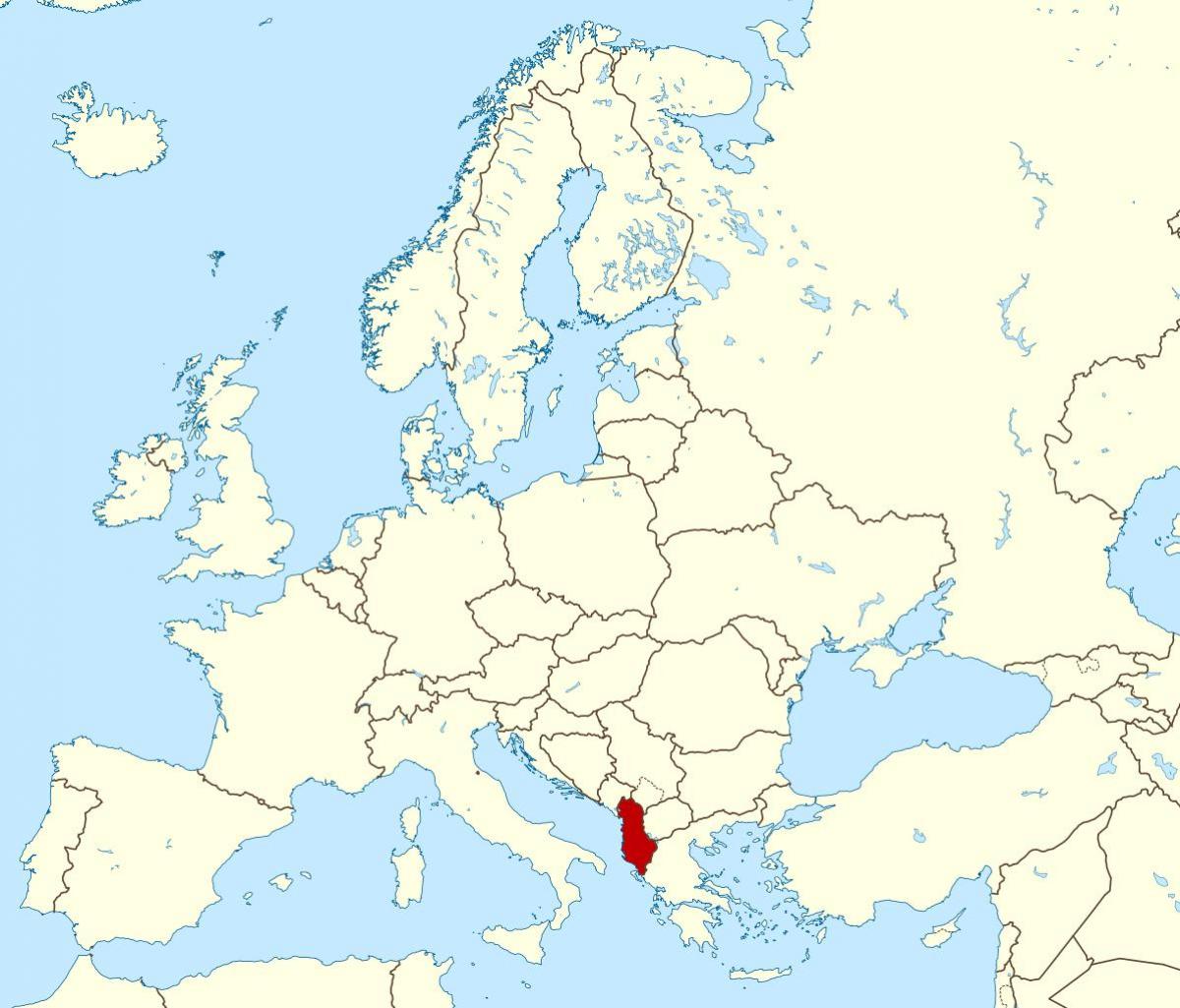 karta Albanije lokacija na svijetu