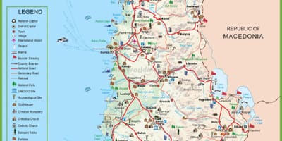 Karta Albanije turist